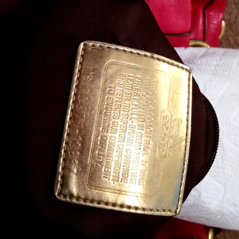 Vintage coach bag with wear and stains